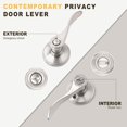 thumbnail image 2 of Brotima 2 Pack Privacy Door Lever with Lock, Keyless Reversible Interior Door Handle for Right/Left Handed Doors, Satin Nickel Wave Style Lock Set for Bedroom, Bathroom C106, 2 of 3