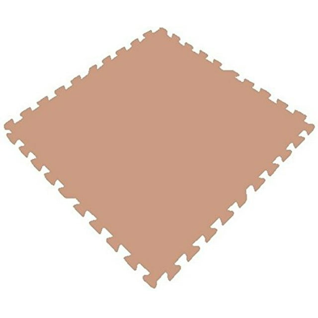 Get Rung Fitness Mat with Interlocking Foam Tiles for Gym Flooring. Excellent for Pilates, Yoga, Aerobic Cardio Work Outs and Kids Playrooms. Perfect Exercise Mat(TAN, 216SQFT)