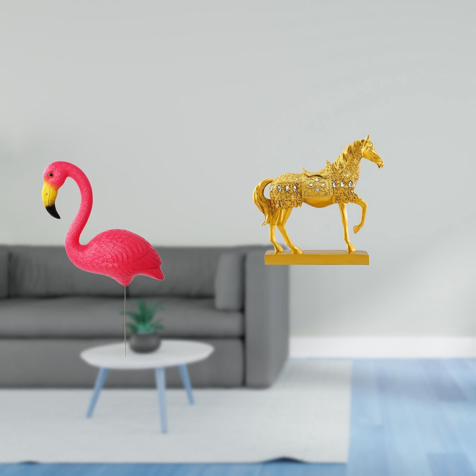 CarpNettore Flamingo Bird Statue Figurine Yard Art Ornament Fairy Garden Accessories Garden Stake Sculpture for Holiday Spring Horse Animal Sculpture Resin Figurines Engraved Home Office Decor