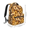 thumbnail image 2 of Wukai Brown Wood Grain Sunflower B Laptop Backpack Casual Travel Backpack Large School Bag for College, Business,Travel-One Size, 2 of 5