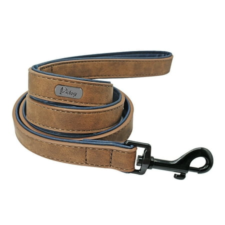 Pet Artist 4ft Heavy Duty Leather Dog Leash Pet Walking Leashes with Padded Handle for Medium Large Breeds