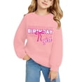 thumbnail image 5 of Youth Cute Bow Birthday Sweatshirt, Basic Crewneck Long Sleeve Shirt, Soft Breathable Fabric for Birthday Party Travel and Autumn Daily Wear Pink 150, 5 of 5