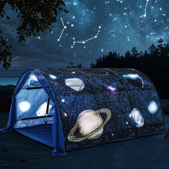 Wowangce Galaxy Bed Tent for Kids Large Kids Twin Tent Toddler Play Bed with Carry Bag Foldable for Girls Boys Bedroom Indoor Games