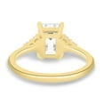 thumbnail image 4 of 2.00Ct Emerald Cut Moissanite Accent Engagement Ring, Round Side Stone, 18K Yellow Gold, US 4, 4 of 8