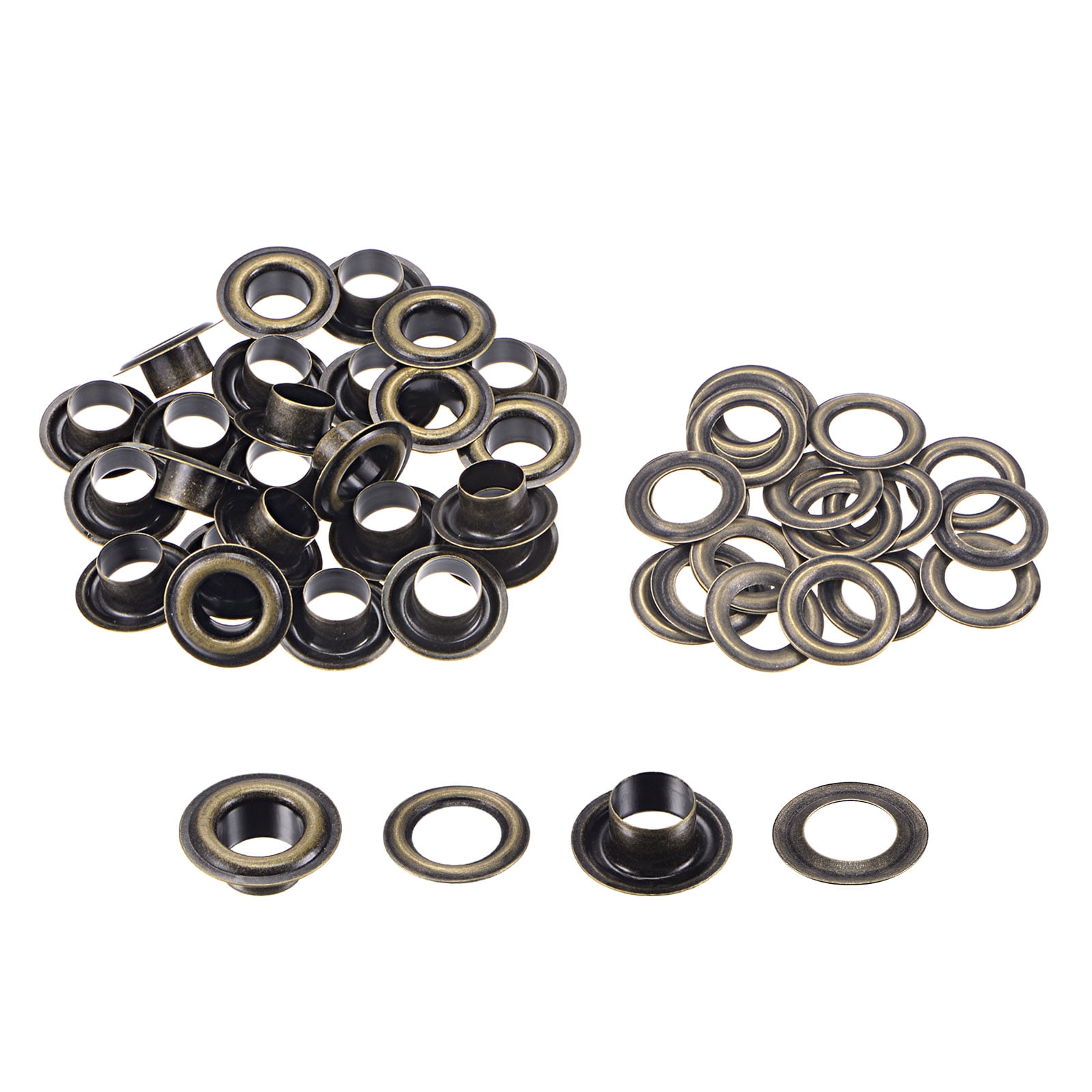 25 Set 7.5mm Hole Copper Grommets Eyelets Bronze Tone for Fabric