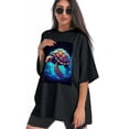 thumbnail image 3 of Plus Size Shirt for Women Black Tops for Women Short Sleeves Shirt for Women Turtle T Shirt Crewneck Shirt for Women XL, 3 of 5