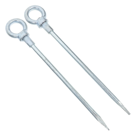 HOMEMAXS Heavy Duty Tent Stakes Made of Iron for Securing Tents and Canopies 2 Pieces Silver Color