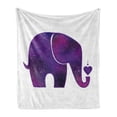 thumbnail image 1 of Animal Soft Flannel Fleece Throw Blanket, with Internal Traditional Ornaments and Heart Print, Cozy Plush for Indoor and Outdoor Use, 60" x 80", Fuchsia and Purple, by Ambesonne, 1 of 6