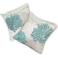 thumbnail image 2 of Teal Outdoor Throw Pillow Covers 16x16 Inch Set of 2 Summer Ocean Coastal Coral Pillow Covers Starfish Beach Nautical Pillowscase Linen Square Cushion Covers for Sofa Couch Bedroom Living Room Decor, 2 of 6