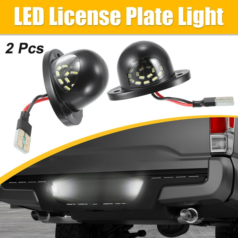 Unique Bargains 2pcs LED License Plate Light Lamp Assembly Fit for