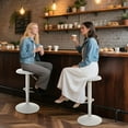 thumbnail image 5 of Brage Living Bar Stools, Adjustable Height Swivel Bar Stools, Metal Airlift Barstools, Backless Counter Height Bar Chairs for Kitchen Dining Room Pub Cafe 1Pc (White), 5 of 12