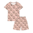 thumbnail image 3 of Kids Girls Fashion Cute Print Loose Short Sleeve Top Shorts Set Homewear Set, 3 of 8