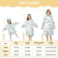 thumbnail image 3 of Dailycode Wearable Blanket Hoodie Oversized Sherpa Flannel Blankets with Pocket for 3-14 Year Old Cartoon Line Unicorn, 3 of 7