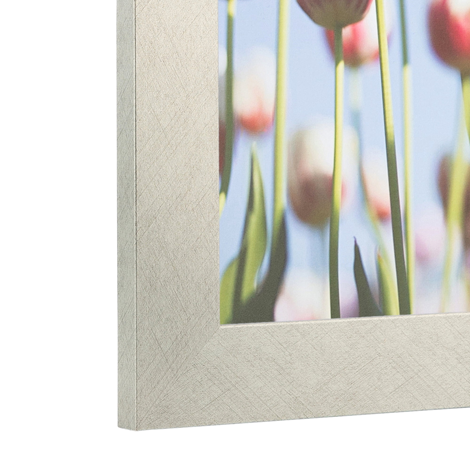 ArtToFrames 18" x 24" Metallic Deco Silver Picture Frame, 18x24 inch Silver MDF Poster Frame (WOM-4501)