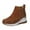 Brown, variant on NOKIO Women's Ankle Boots Wedge Heel Booties Casual Shoes for Women, Fashion Women's Shoes Thick-soled Colorblock Brock Wedges Short Boots Women'S Fashionista Short Booties