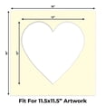 thumbnail image 2 of Off White Picture Frame Mat for 16x16 Frames - Heart Opening for 12x12 Photos - 25 Mats, 2 of 7