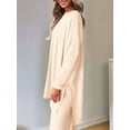 thumbnail image 5 of Women'S Two Piece Lounge Sets Matching Long Sleeve Shirts Wide Leg Pants Tracksuits Fall Clothes  L, 5 of 8