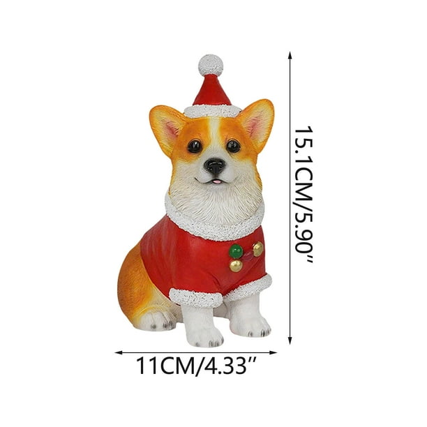 Perro Regalos de Navidad Sombrero de Navidad Lindo Perro Figurina - Cocker Spaniel Bichon Labrador Decoración Perro Sombrero de Navidad