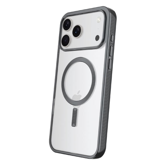 onn MagSafe Compatible Phone Case for iPhone 17 Pro Max - Metallic Grey/Clear