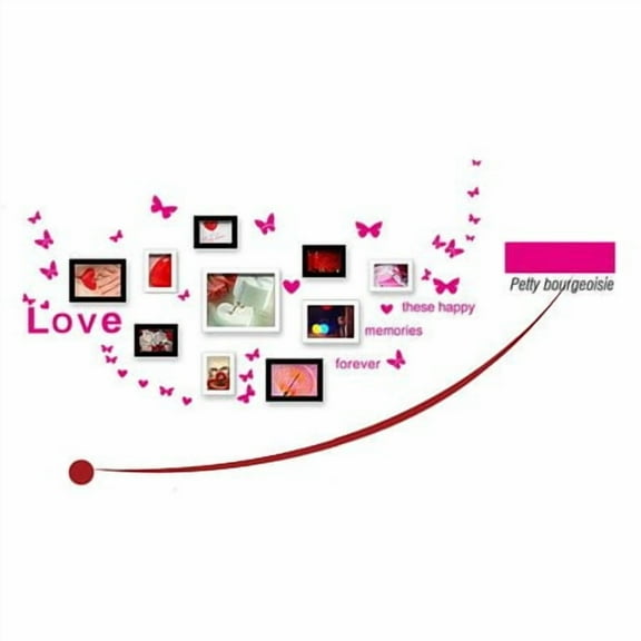 20 PCS Elegant Rose Red Butterfly Wall Stickers - Removable DIY Wall Decals for Living Room, Bedroom, Kids' Room, and Nursery - Self-Adhesive PVC Transparent Mural Art for Sofa and TV Background