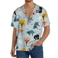 thumbnail image 3 of Wukai Elephant Tree Men's Casual Short-Sleeve Button Down Shirt - Lightweight Summer Dress Shirt for Daily Wear-Large, 3 of 7