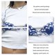 thumbnail image 5 of Mujeres casual Top manga corta sujetador patrón de impresión cuello redondo Camiseta corta para el desgaste del verano, 5 of 6