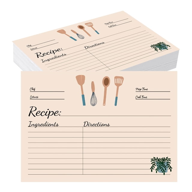 Recipe Card Stock 4x6 Inches 50 Sheets Blank Recipe Cards Blank Index Cards For Recipe Organization Cooking Kitchen Notes And Meal Tracking