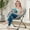 ‎Gray With Gold Legs 200 (Long Plush 1131), variant on Comfy Oversized Saucer Chair – Soft Plush Fabric Reading Lounger for Adults, Stable X-Large Metal Frame Foldable Accent Lazy Chair for Bedroom