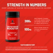 Six Star Testosterone Booster Caplets, 386 mg Rhodiola Extract, 60 Ct, 30 Servings
