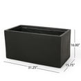 thumbnail image 5 of Bailor Outdoor Cast Stone Rectangular Planter, Black, 5 of 6