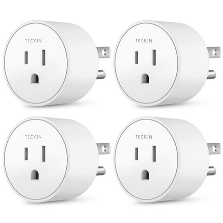 Smart Outlet Works with Google Assistant IFTTT for Voice Control, Teckin Mini Smart Plug Wifi Socket with Timer Function, No...