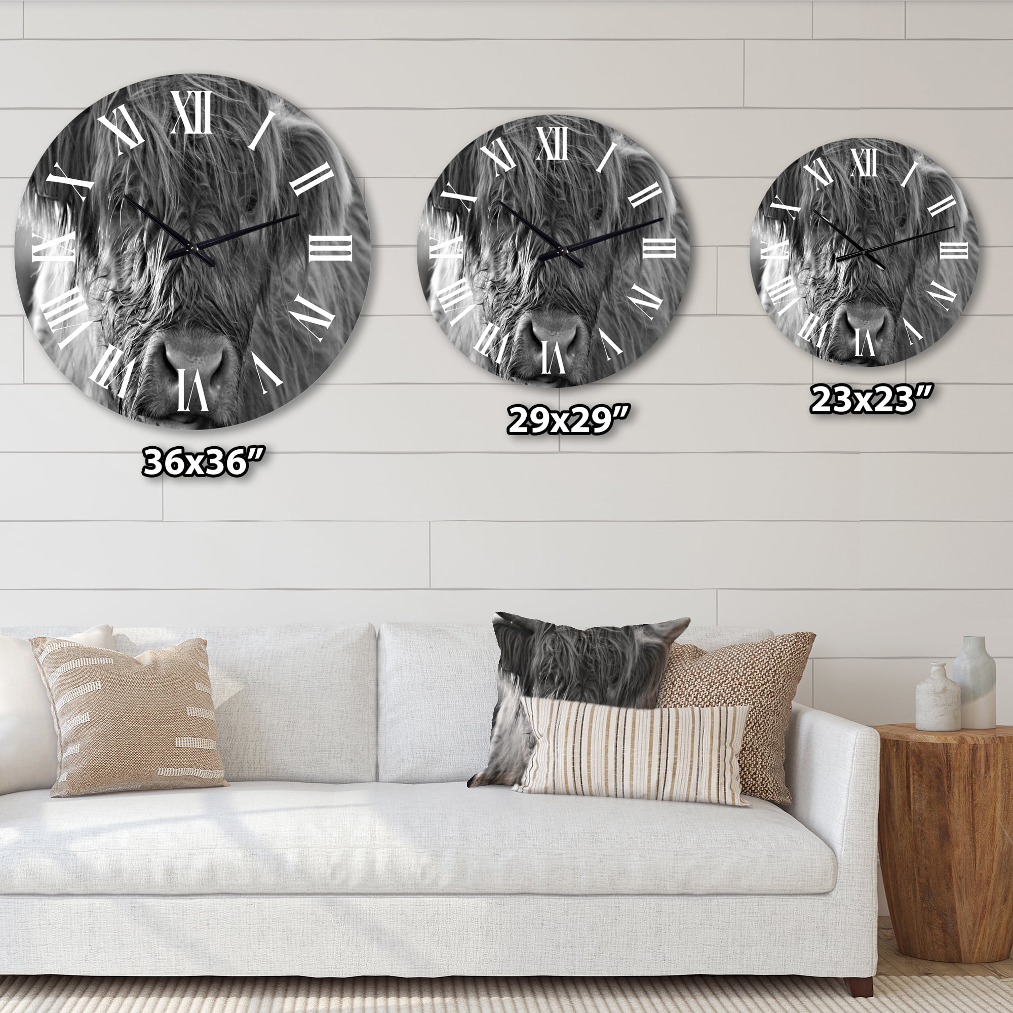 Designart 1 in Quartz Farmhouse Wall Clock