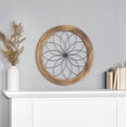 Stratton Home Decor Modern Farmhouse Brown Round Wood and Metal