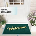 thumbnail image 2 of KKFEN-Welcome Mat Outdoor Indoor, 32x20 100% Waterproof Front Door Mat Outside Entrance, All-Weather Quick Dry Doormat, Low Profile Patio Proch Entryway Mat, Non Slip, Easy Clean, Green-Gold, 2 of 4