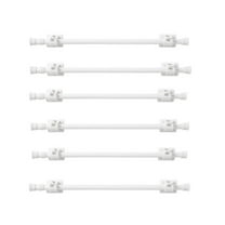 6 PCS No Drilling Tension Curtain Rods White Adjustable for Windows 15.7 to 28 Inch