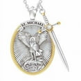 thumbnail image 2 of Catholic Patron Saint Pendant Michael St. Michael The Archangel Pendant Necklace, 2 of 5