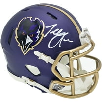 Terrell Suggs Autographed Baltimore Ravens 2024 Alt Purple Speed Mini Helmet JSA QR 241394