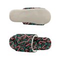 thumbnail image 5 of COEQINE Candy Canes Holly Slip On Slippers for Women Indoor, Christmas Slippers Foldable Spa Slides Flannel House Shoes Open Toe Bedroom Shoes Machine Washable for Business Trip, 40-41, 5 of 7