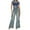 Blue, variant on MIXUE Jeans For Women Solid Color High Waisted Vintage Stretchy Washed Bootcut Wide Leg Cargo Baggy Straight Denim Pants Trousers Daily-Wear,Blue,M