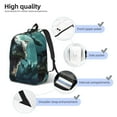 thumbnail image 5 of Daiia Underwater Dinosaur Shark Vintage Canvas Backpack for Men and Women ,Hiking Backpack,Travel Laptop Bag for School,Large Capacity Backpack-Small, 5 of 8