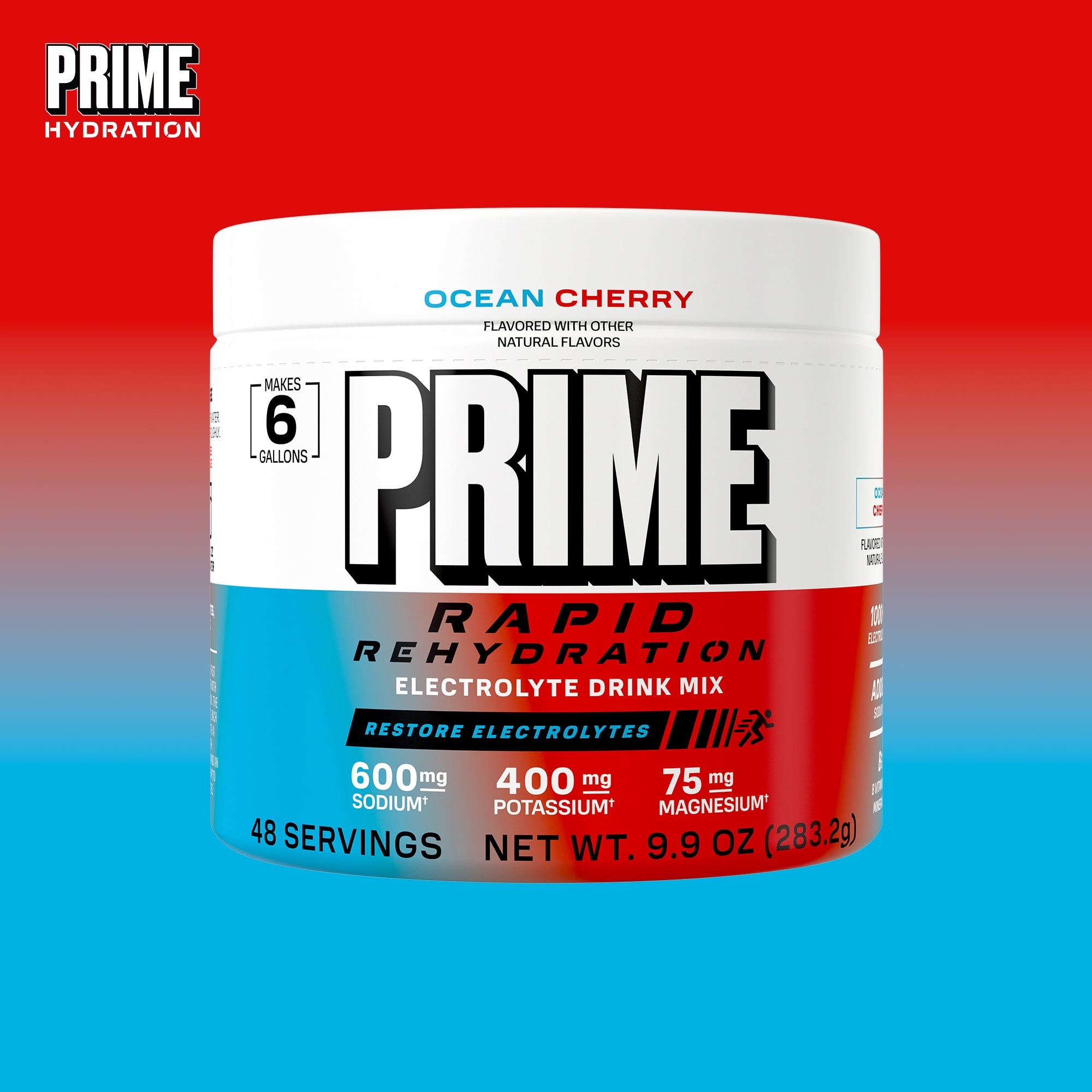 Prime Rapid Rehydration Powder, Ocean Cherry, 48 srv, Tub