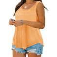 thumbnail image 2 of Plus Size Women Solid Color Sleeveless Casual Tank Tops Crew Neck Simple Camisole 5XL, 2 of 4