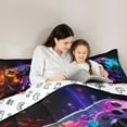 thumbnail image 4 of Manfei Colorful Gamepad 7 Pieces Bedding Comforter Set,Game Console Full Bedding Set,Multicolor Geometric Lines Fitted Sheet Flat Sheet For Men Women,Breathable Home Decor Reversible, 4 of 8