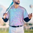 thumbnail image 6 of Daiia Fantasy Gradient Mens Baseball Jersey Button Down Shirts Short Sleeve Sports Uniforms-3X-Large, 6 of 9