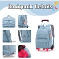 thumbnail image 5 of Solid Color Rolling Backpack Bag Daypack Pack Bookpack Schoolbag with Wheels Schoolbag Trolley Daypack For All Age Man Woman, 5 of 6