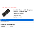 thumbnail image 2 of Front Left Window Switch - Compatible with 2013 - 2014 Ford Edge, 2 of 2
