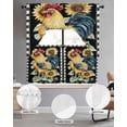 thumbnail image 3 of Vintage Sunflower Rooster Kitchen Curtains Sets 36 Inch Length with Valance, Pastoral Watercolor Buffalo Swag Valances and Tiers Curtain Set Drapes Swag Curtains for Living Room, Bathroom, Bedroom, 3 of 6