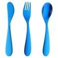thumbnail image 2 of 3PCS Stainless Steel Flatware Set with Knife/Fork/Spoon, Mirror Polished, Dishwasher Safe, Safe Training Tableware Set, Cutlery Utensil Set, 2 of 4