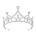 thumbnail image 1 of 1Pcs Rhinestone Tiara Wedding Crown Bride Bridal Headpiece Silver 17X6.7In For Wedding And Bridal Style Gift, 1 of 9