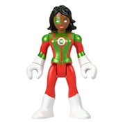 Replacement Part for Fisher-Price Imaginext Playset Inspired by DC Superfriends Holiday Theme - HML59 ~ Replacement Poseable Female Green Lantern Figure ~ Dressed in Green and Red